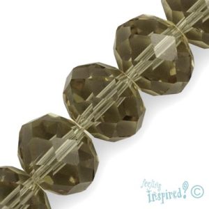 Faceted glass rondelle bead 14mm x 10mm - Qty: 30 pcs. - GB2035