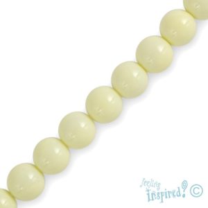 Glass ball bead 6mm  -Cream- Qty: 68 pcs. - GB2204