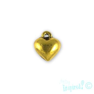 Metal heart charm 8mm x 9mm x 3mm - Qty: 60 pcs. - LF2330