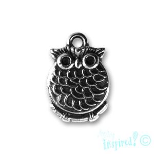 Metal owl charm - Qty: 15 pcs. - LF2208