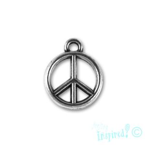 Metal peace charm - Qty: 40 pcs. - LF2220