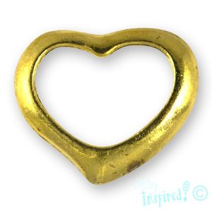 Metal heart pendant - Qty: 12 pcs. - LF2285