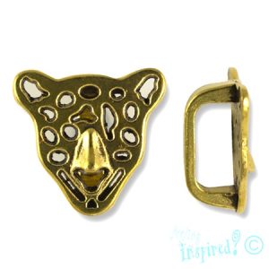Leopard slider bead - Qty: 18 pcs. - LF2251