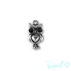 Metal owl charm 7mm x 13mm - Qty: 35 pcs. - LF2339