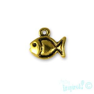 Metal fish charm - Qty: 35 pcs. - LF2342