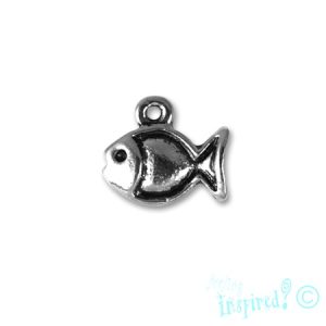 Metal fish charm - Qty: 35 pcs. - LF2341