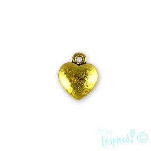 Metal heart charm 9mm x 10mm x 1mm - Qty: 35 pcs. - LF2328