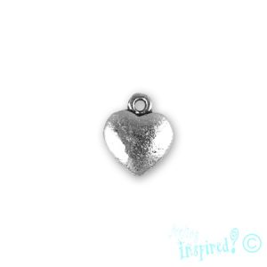 Metal heart charm 9mm x 10mm x 1mm - Qty: 35 pcs. - LF2327