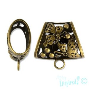 Metal butterfly scarf ring - Qty: 2 pcs. - LF2124