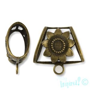 Metal flower scarf ring - Qty: 2 pcs. - 2126