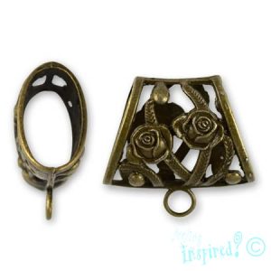 Metal rose scarf ring - Qty: 2 pcs. - LF2128