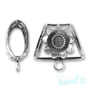 Metal flower scarf ring - Qty: 2 pcs. - LF2125