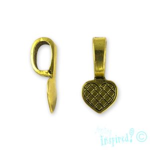 Heart shaped glue-on bail 8mm x 16mm - Qty: 30 pcs. - LF2012