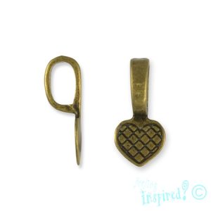 Heart shaped glue-on bail 8mm x 16mm - Qty: 30 pcs. - LF2011