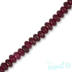 Faceted coloured chalcedony rondelle bead 4mm x 3mm  -Dark Red - Qty: 110 pcs. - GE1005