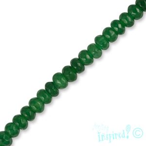 Faceted coloured chalcedony rondelle bead 4mm x 3mm -Green - Qty: 110 pcs. - GE1001