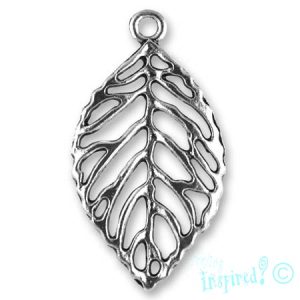 Metal leaf pendant - Qty: 6 pcs. - LF2304