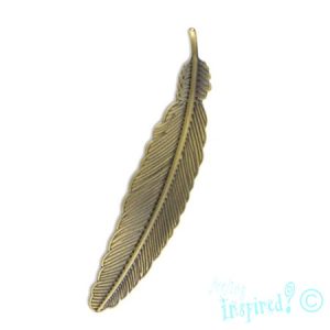 Metal feather pendant 18mm x 85mm x 1mm - FI7725P