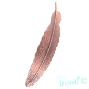 Metal feather pendant 24mm x 115mm x 1mm - FI7727P