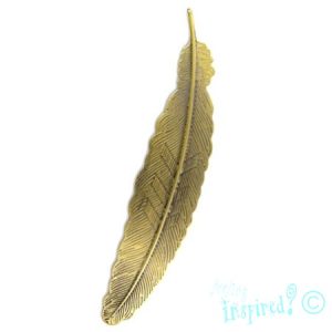 Metal feather pendant 24mm x 115mm x 1mm - FI7728P