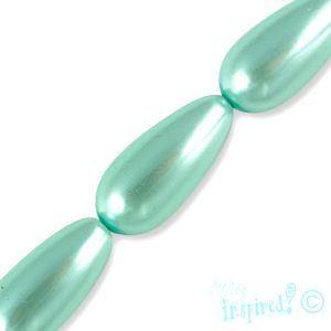 Glass-based pearl drop bead -Light Turquoise- Qty: 23 pcs. - GR0263