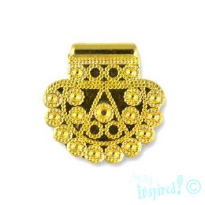 Granulated South Indian metal charm 19mm - Qty: 16 pcs. - LF2363