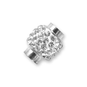 Diamante-set magnetic glue-in clasp 12mm x 15mm - Qty: 4 sets - FE0467