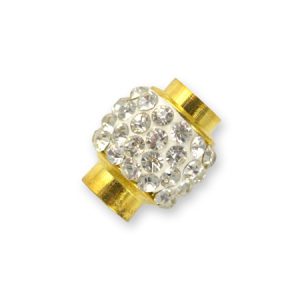 Diamante-set magnetic glue-in clasp 12mm x 15mm - Qty: 4 sets - FE0468
