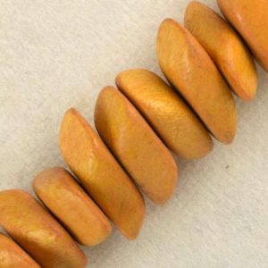 Wooden chip beads - mustard- Qty: 75 pcs. - WB9200