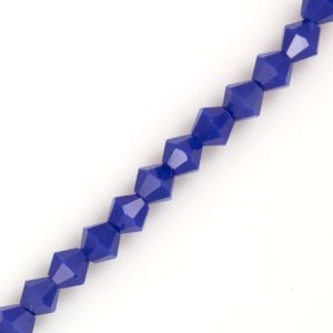 Opaque faceted glass bicone bead 4mm  -Electric Blue- Qty: 118 pcs. -GB2353