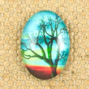 Altered art oval glass dome - Qty: 10 pcs. - AA0014