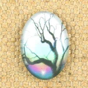 Altered art oval glass dome - Qty: 10 pcs. - AA0019