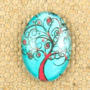 Altered art oval glass dome - Qty: 10 pcs. - AA0021