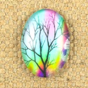 Altered art oval glass dome - Qty: 10 pcs. - AA0022