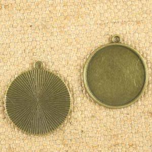 Round altered art pendant frame 30mm - Qty: 10 pcs. - LF2513