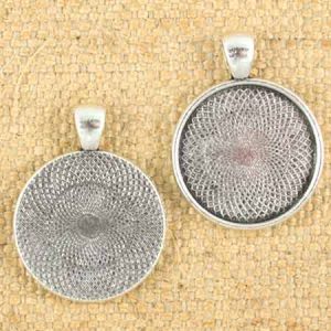 Round altered art pendant frame 30mm - Qty: 5 pcs. - LF2516