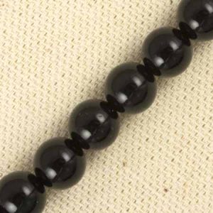 Black onyx ball bead 8mm - Qty: 48 pcs. - GE0267