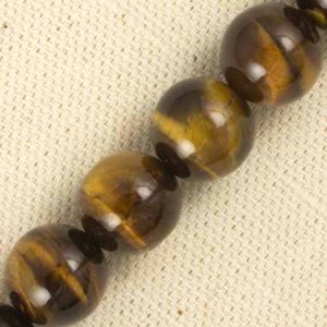 Tiger's eye ball bead 10mm - Qty: 38 pcs. - GE0980