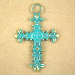 Patina cross pendant - Qty: 3 pcs. - LF2718