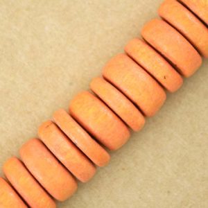 Wooden rondelle bead -Orange - Qty: 93 pcs. - WB9242