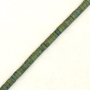 Metallic plated faceted haematite bead 1mm x 2mm - Qty: 420 pcs. - HT0130