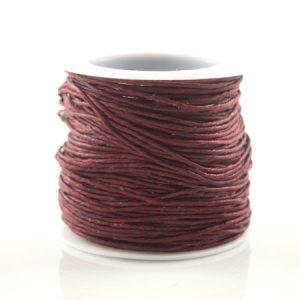 Thai waxed cotton cord 1mm -Burgundy - Qty: 20m - ST1332T