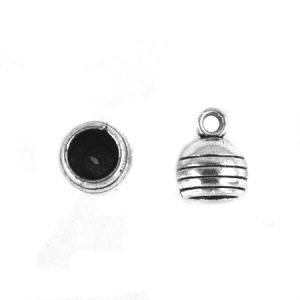 Leather end 8mm x 10mm - Qty: 24 pcs. - LF2746