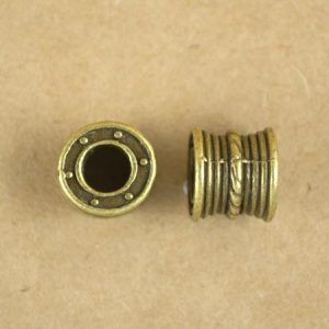 Large hole metal bead 8mm x 9mm - Qty: 16 pcs. - LF2624
