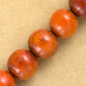 Sibucao (natural redwood) wooden ball bead 10mm - Qty: 43 pcs. - WB9112