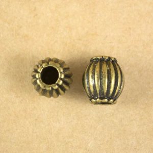 Large hole metal bead 9mm x 10mm - Qty: 12 pcs. - LF2576
