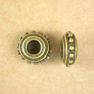 Large hole metal bead 12mm - Qty: 12 pcs. - LF2569