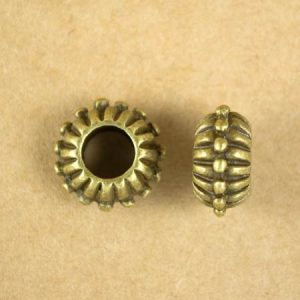 Large hole metal bead 13mm - Qty: 10 pcs. - LF2563