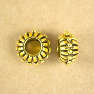 Large hole metal bead 13mm - Qty: 10 pcs. - LF2562