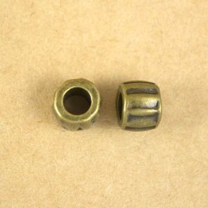 Large hole metal bead 8mm x 6mm - Qty: 15 pcs. - LF2572